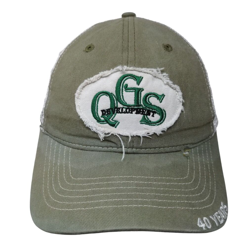 QGS Development Snapback Mesh Back Trucker Hat Green One Size 6 Panel